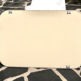 Rectangular mirror, horizontal or vertical, in white lacquered wood, 1970s.