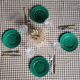 La Redoute x Selency lot de 4 assiettes barbotine vertes