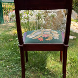 Chaise bois tapisserie vintage