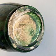 Glazed earthenware pitcher vase in green, Vaullauris, 1960.