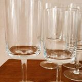 10 old cylindrical crystal glasses