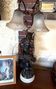 Art Nouveau lamp signed Rousseau – Large woman sculpture –