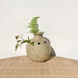 Vase boule pique fleurs en grès