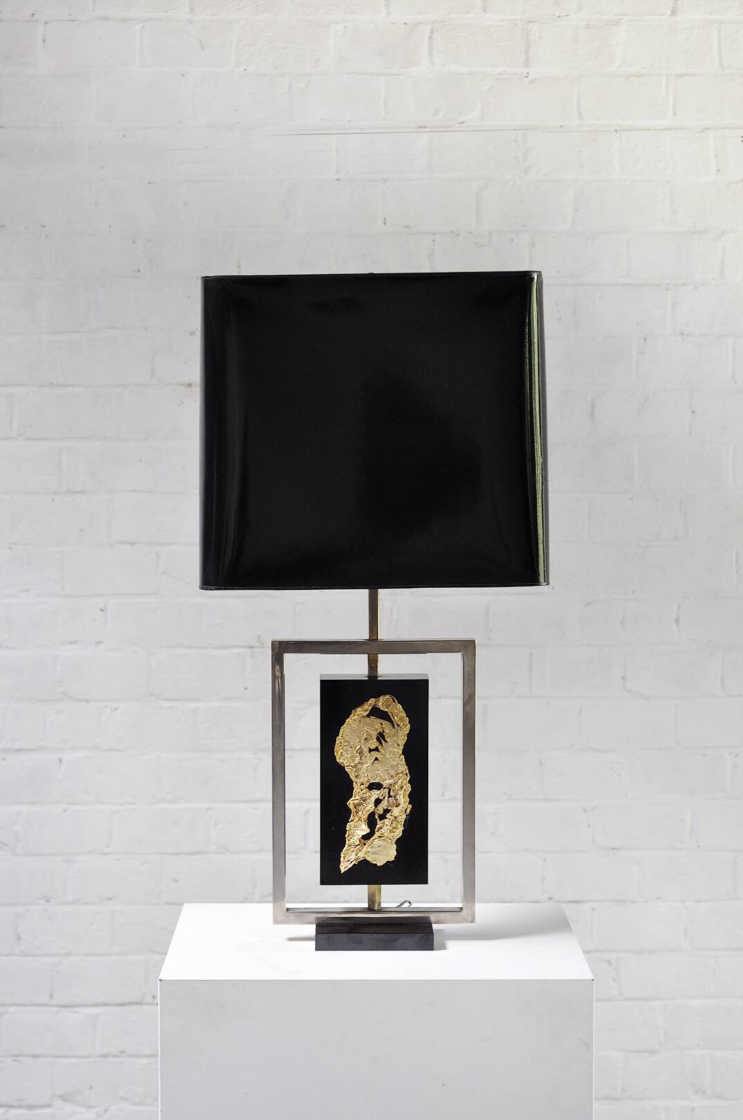 Lampe de table dorée par Philippe Cheverny, France, 1970s