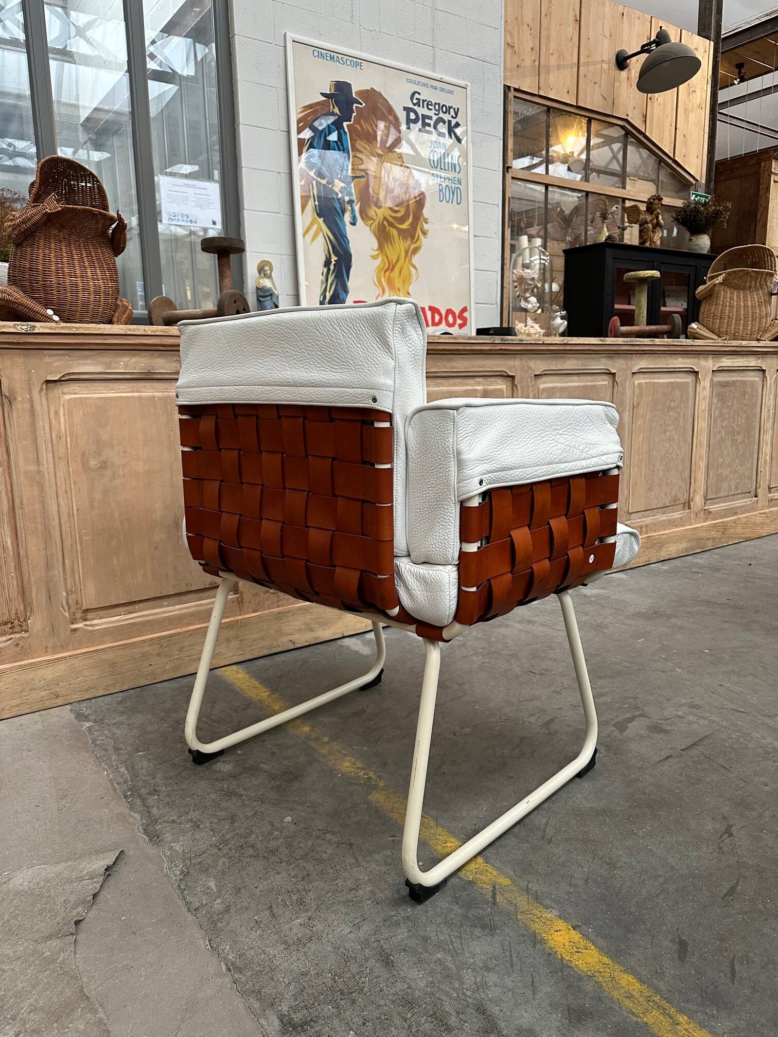 80s leather armchair