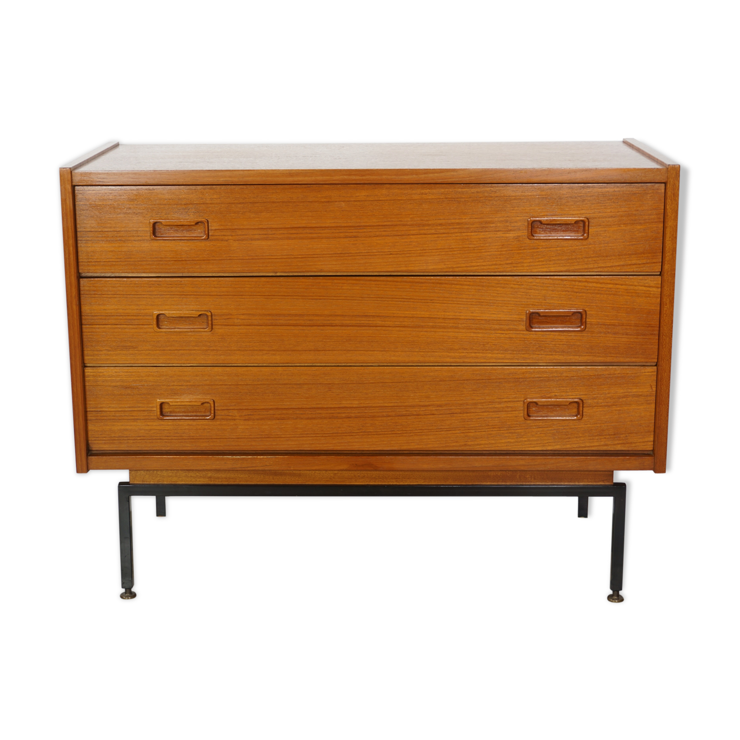 Commode en teck et métal années 60