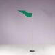 2000s wind sculpture/weathervane by Afra Scarpa and Tobia Scarpa, telescopic pole and stainless steel counterweight, green metal windvane for Dimensione Disegno