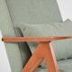 KOMPAS armchairs in light green mottled fabric
