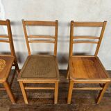 Series of 4 vintage bistro chairs 1950