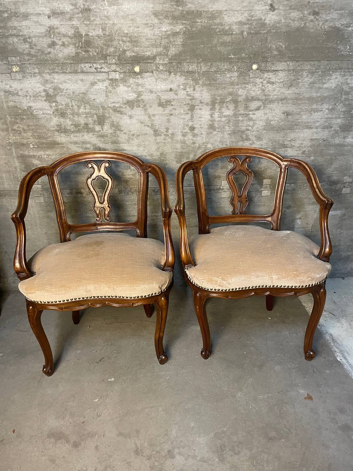 Pair of Venetian armchairs