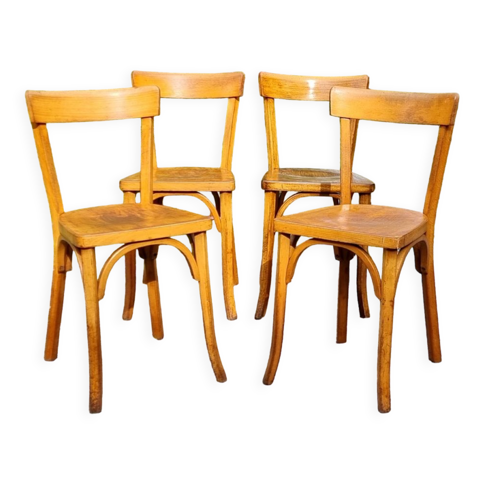 4 Baumann chairs n°55 50s