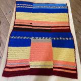 Plaid patchwork wool vintage blanket