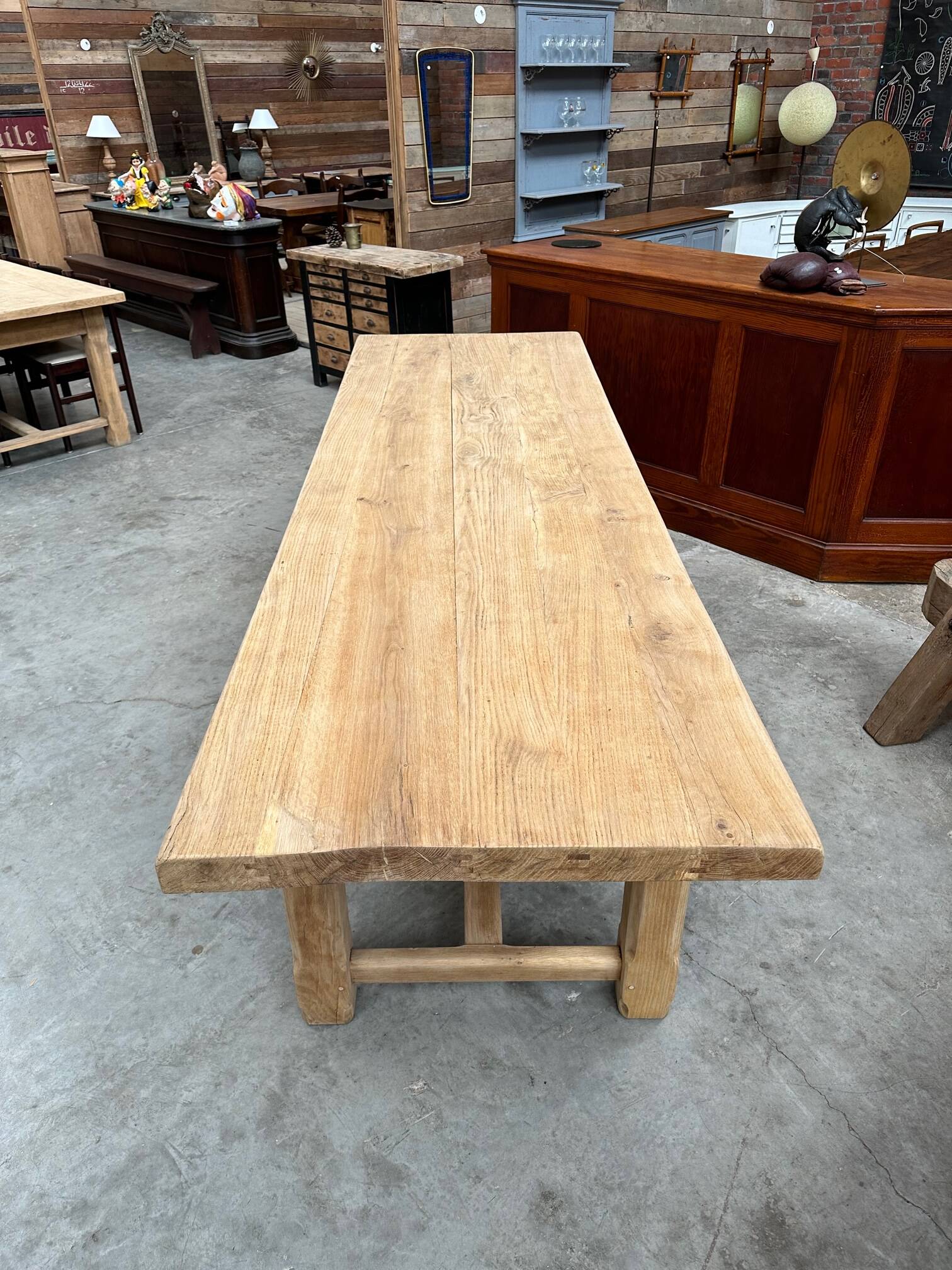 Very large solid oak farm table