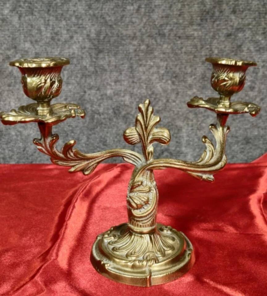 Louis XV Rococo style gilt bronze candlesticks circa 1900