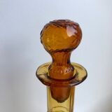Amber carafe in molded and blown glass 50s
