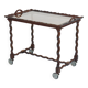 Antique Neo-Baroque Italian Barley Twist Bar Cart Serving Trolley, 1920s