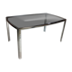 Metal base dining table and smoky tempered glass tray 70/80s