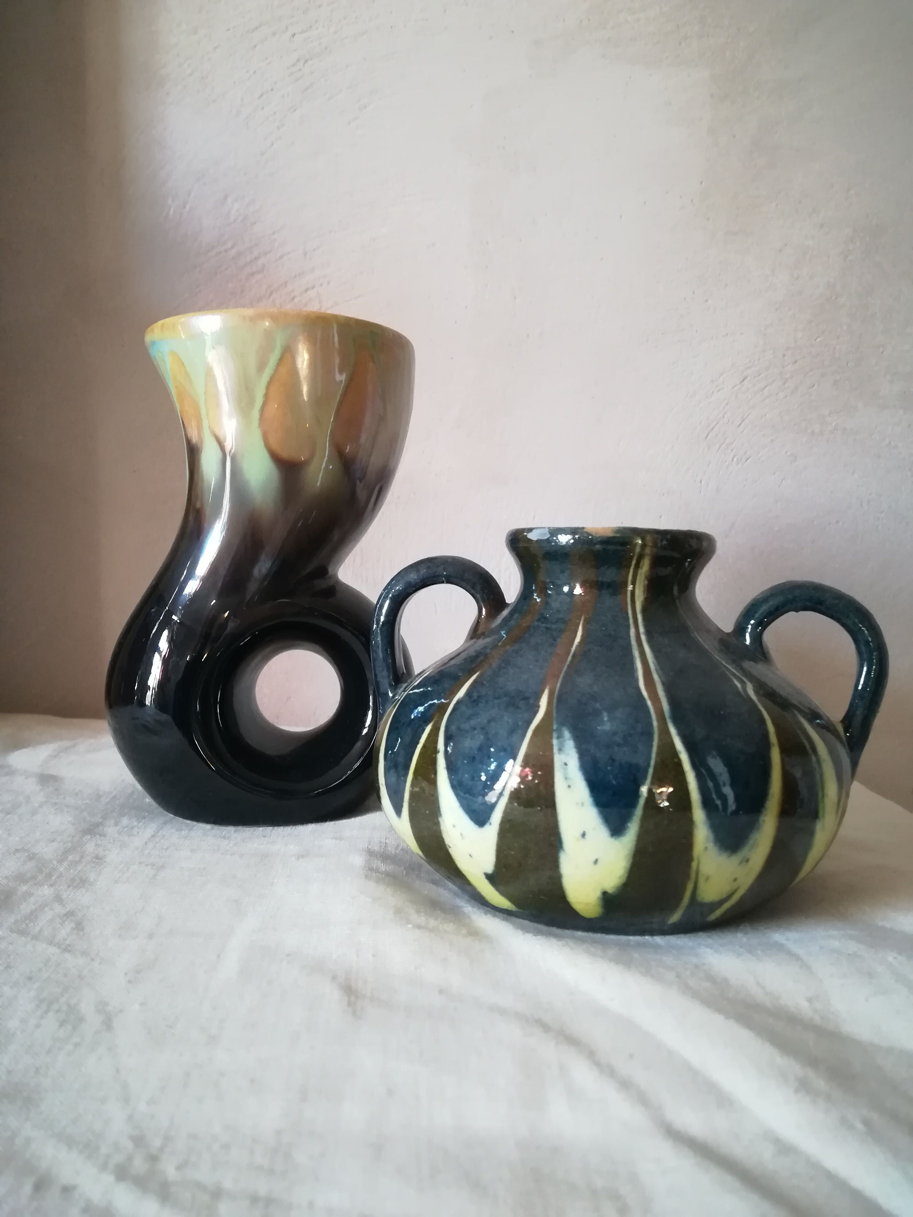 Duo of ceramic vases