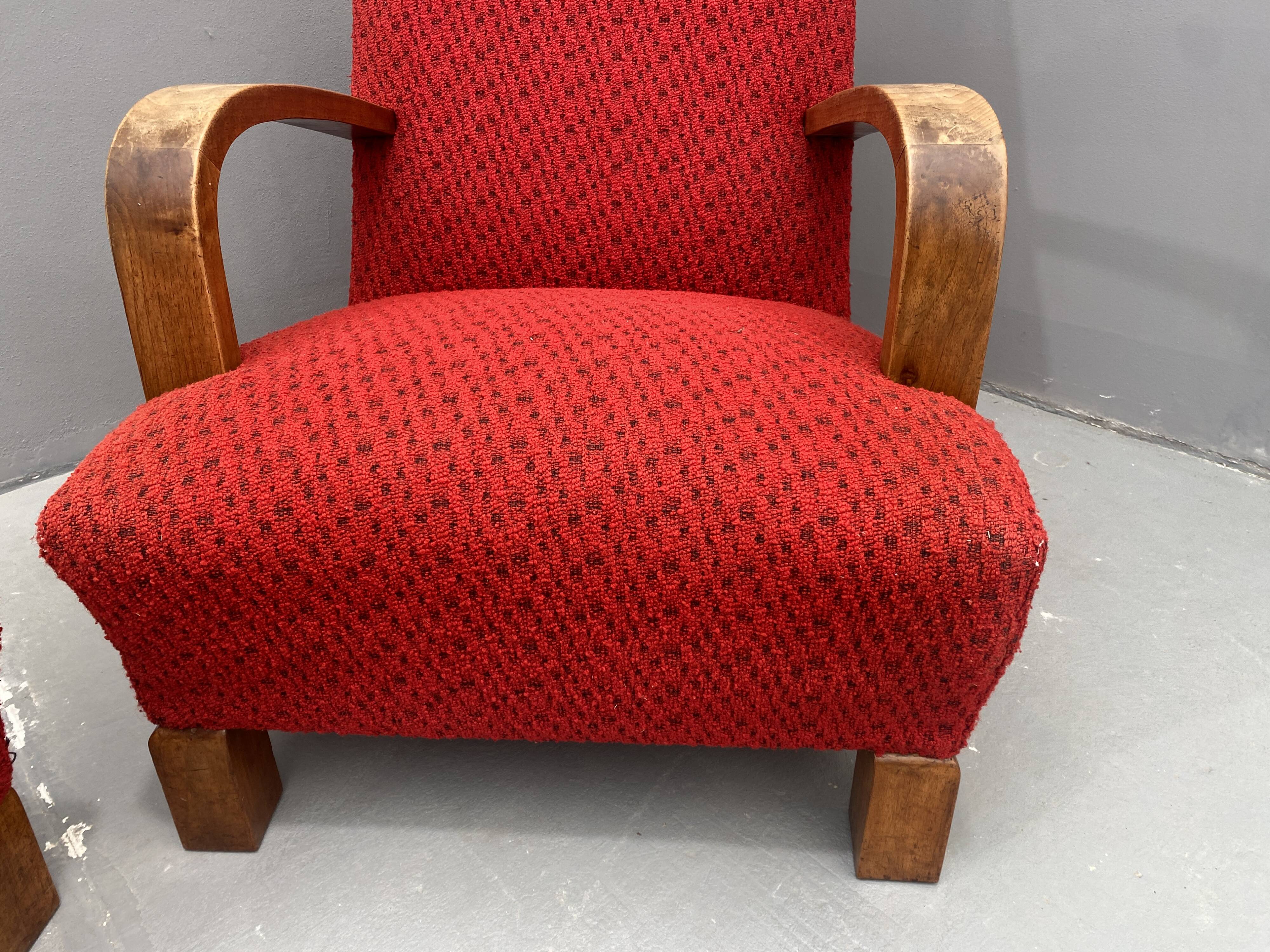 Paire de fauteuils ART DÉCO en bois courbé, années 1930