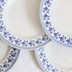Ensemble de 9 assiettes plates, saint Amand, Bleuets, terre de fer