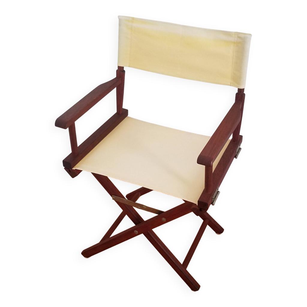 Lot de 2 chaises de réalisateur pliantes avec structure couleur wengé