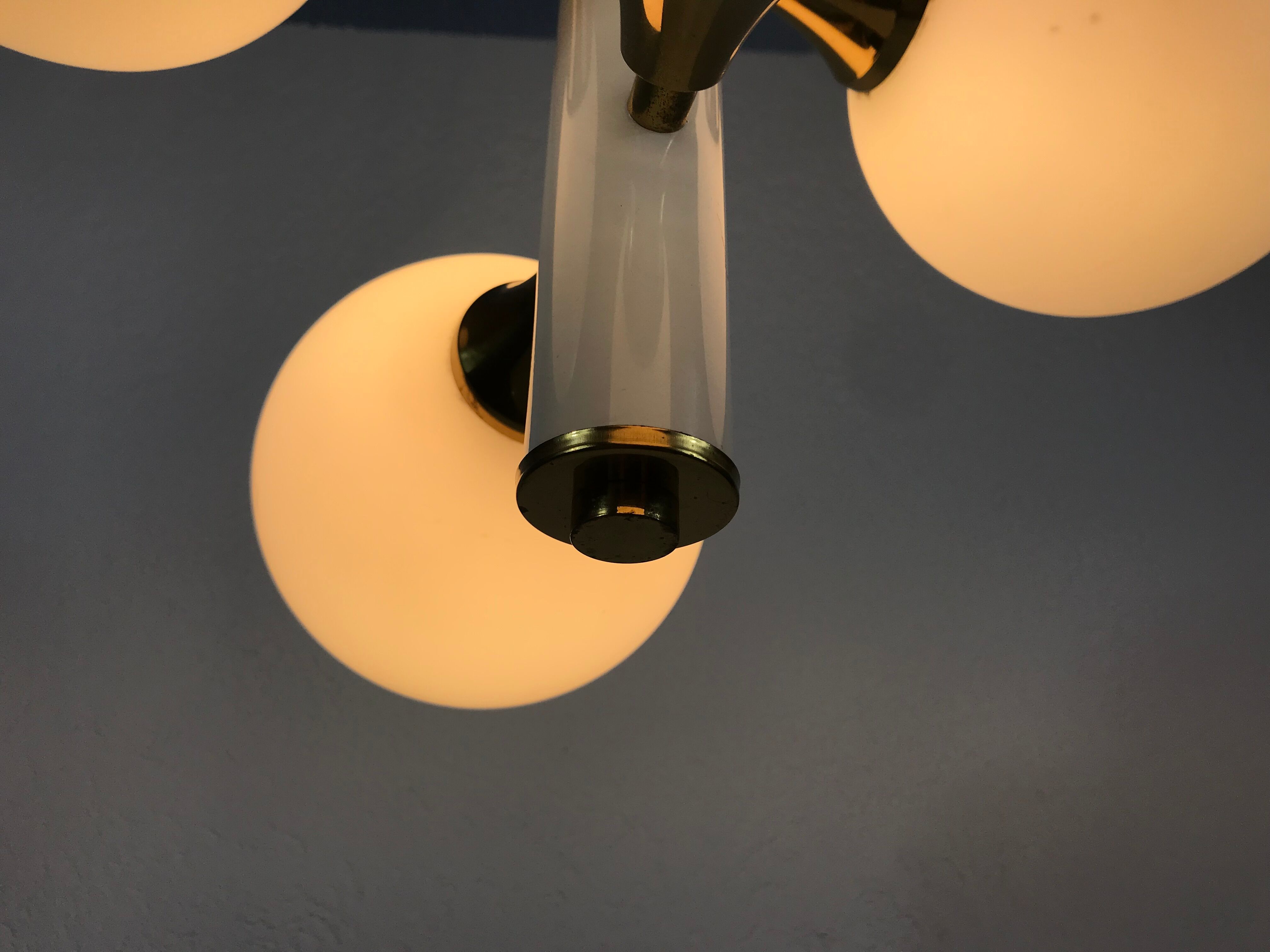 Kaiser Pop Art 4 opaline balls chandelier, 1960s