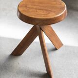Elm wood stool 'S31' by Pierre Chapo, France, 1974
