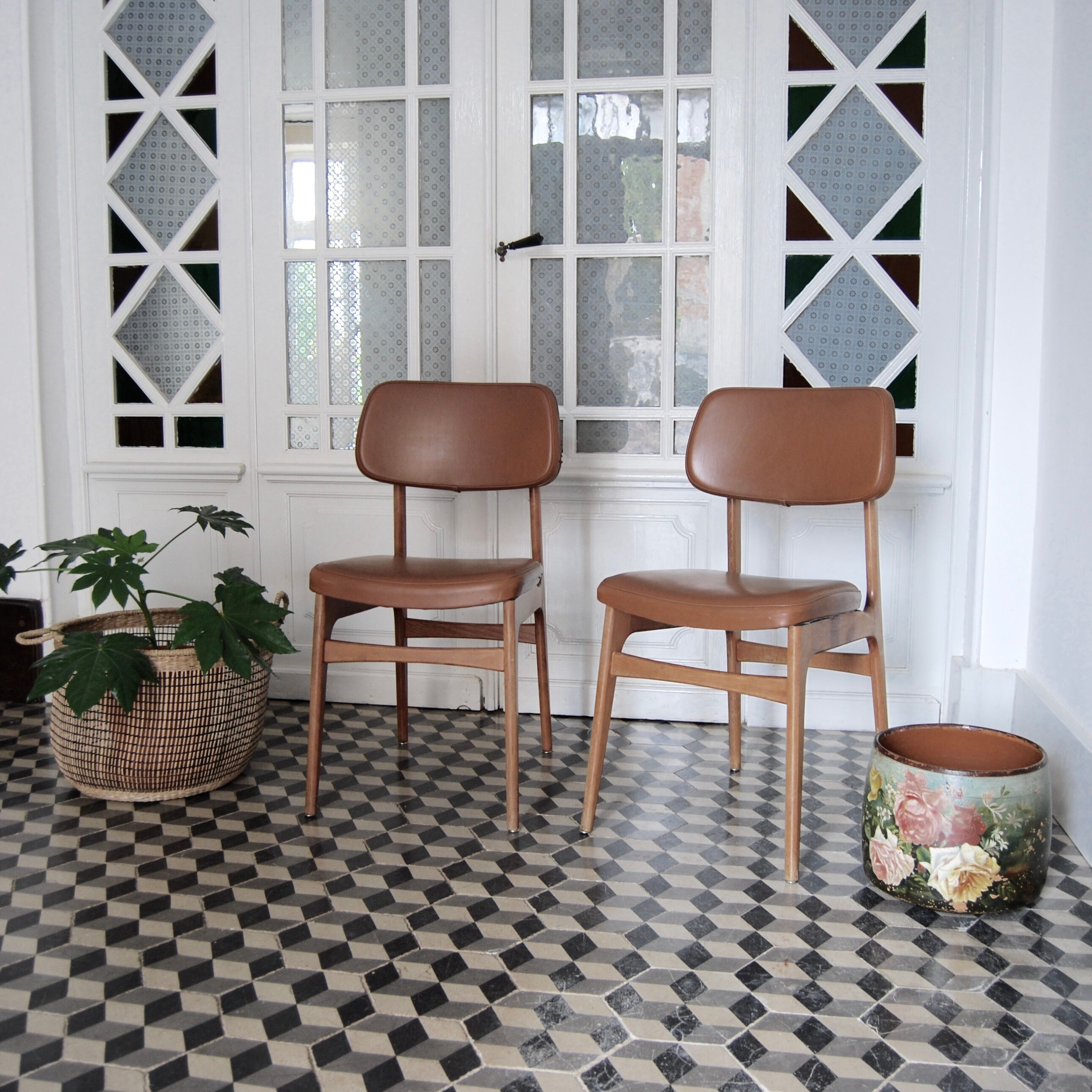 Scandinavian style chairs and wood