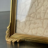 Vintage art deco style metal gold colored picture frame brass 14.5 cm x 11.5 cm convex glass