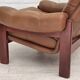 1970s, Swedish design, armchair with footstool, furniture leather.