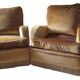 Pair of vintage gold velvet armchairs - excellent condition