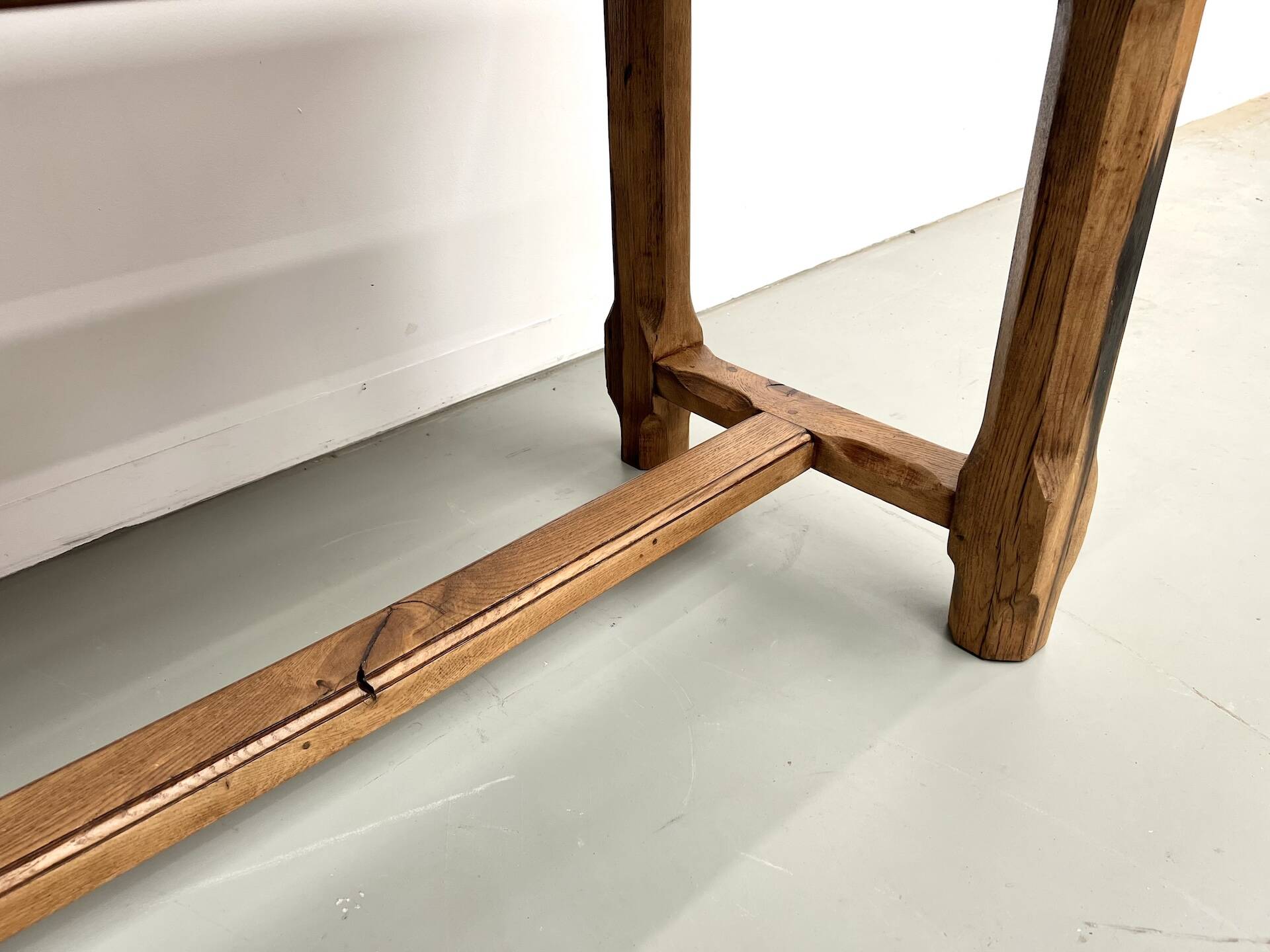 Table de ferme XIXe siècle en chêne et noyer