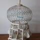 Vintage white and blue birdcage