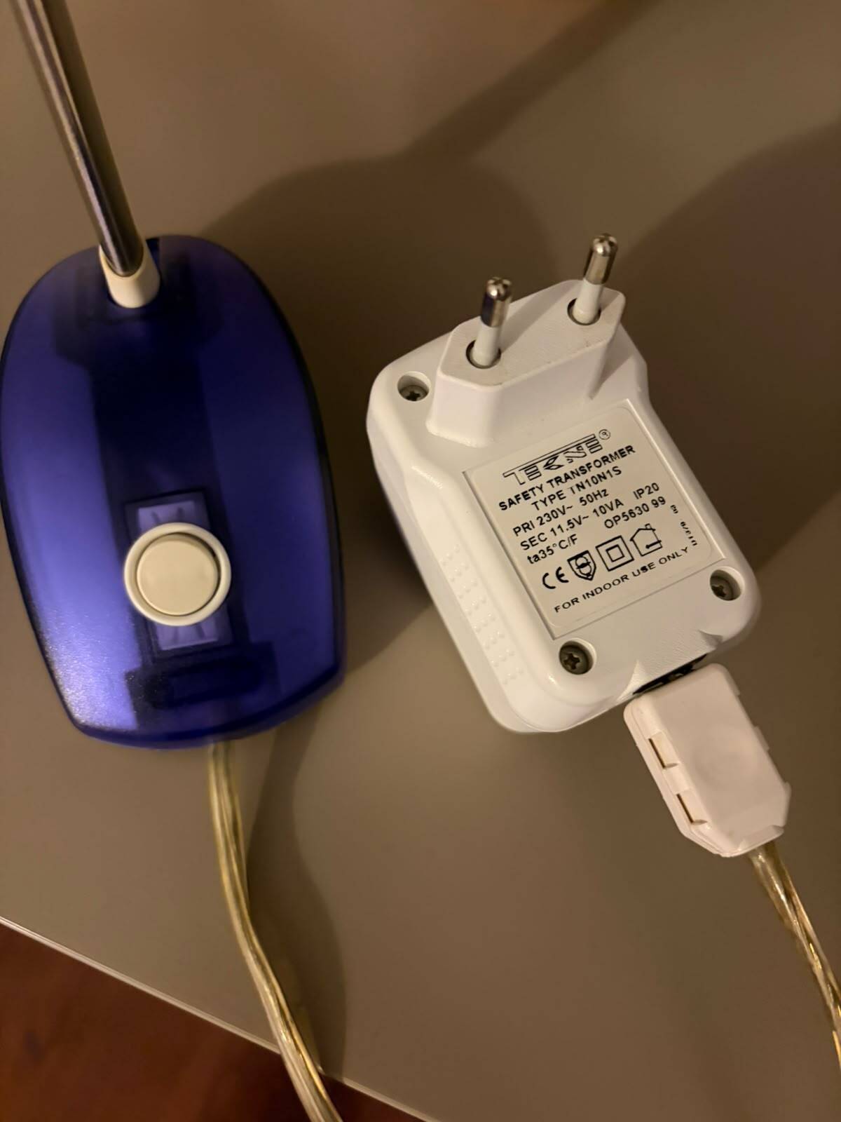 Share artemide microlight blue table lamp 5v/230v with cable, inter