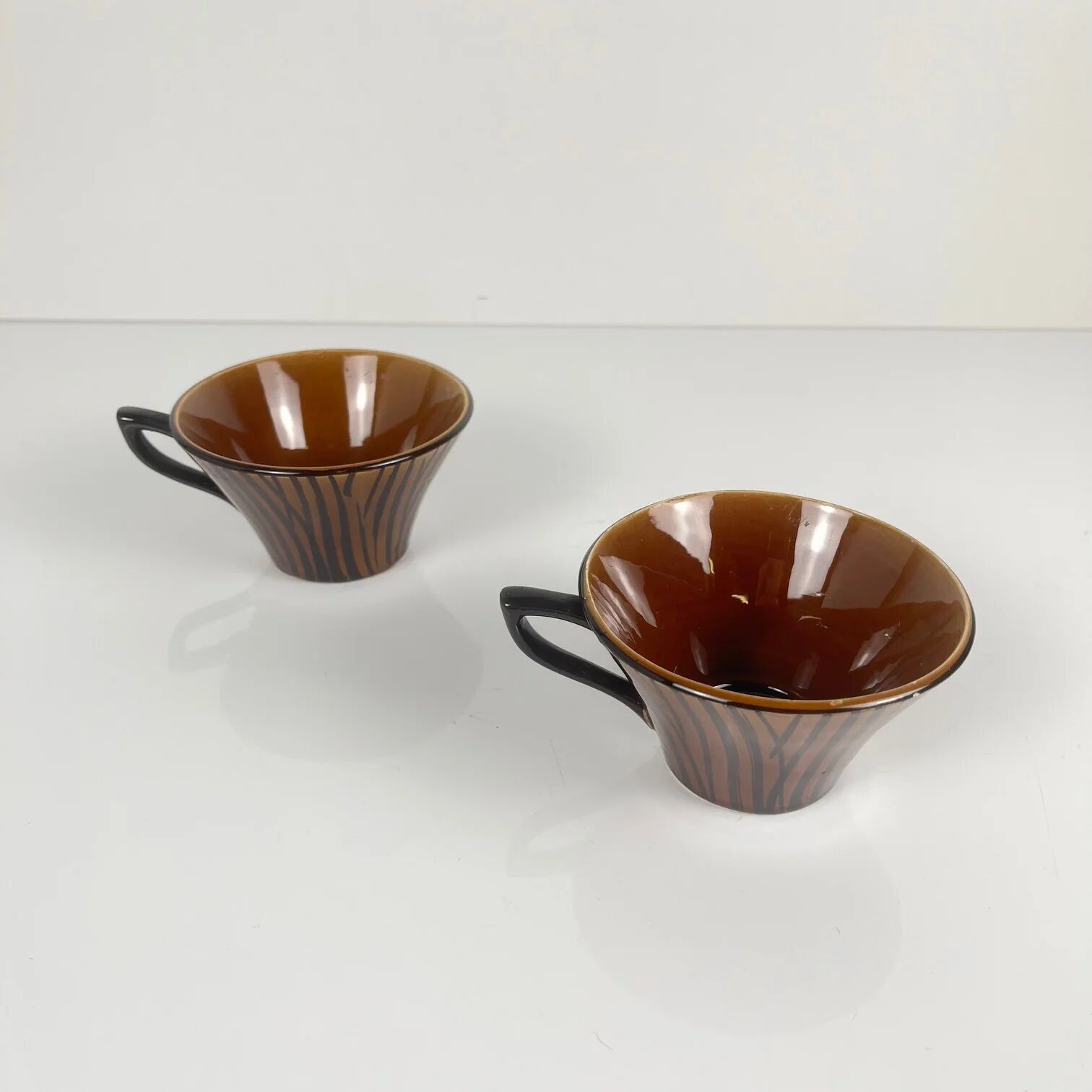 Coffee/tea cup duo "Domino", Sarreguemines, 1960