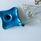 Old sky blue enamelled candle holder