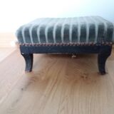 Wooden and velvet footrest