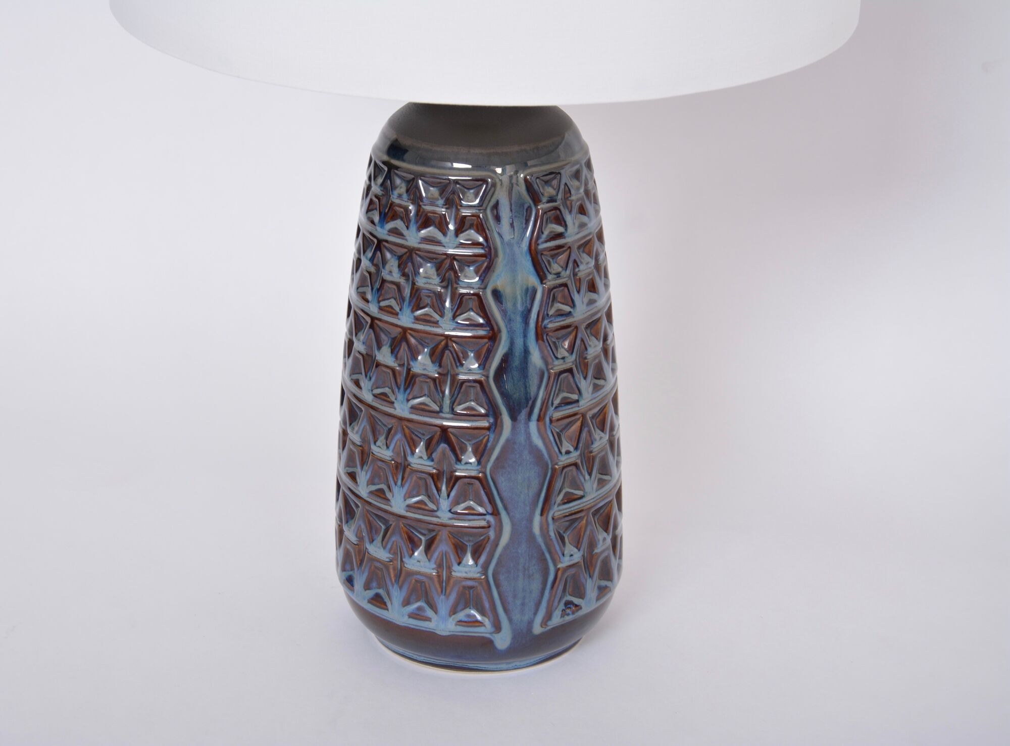 Pair of Tall Blue Mid-Century Modern Table Lamps model 3340 by Einar Johansen for Soholm