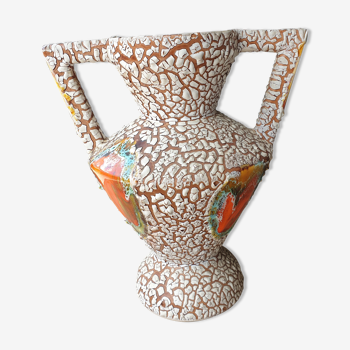Ceramic amphora vase Vallauris fat lava 1960s