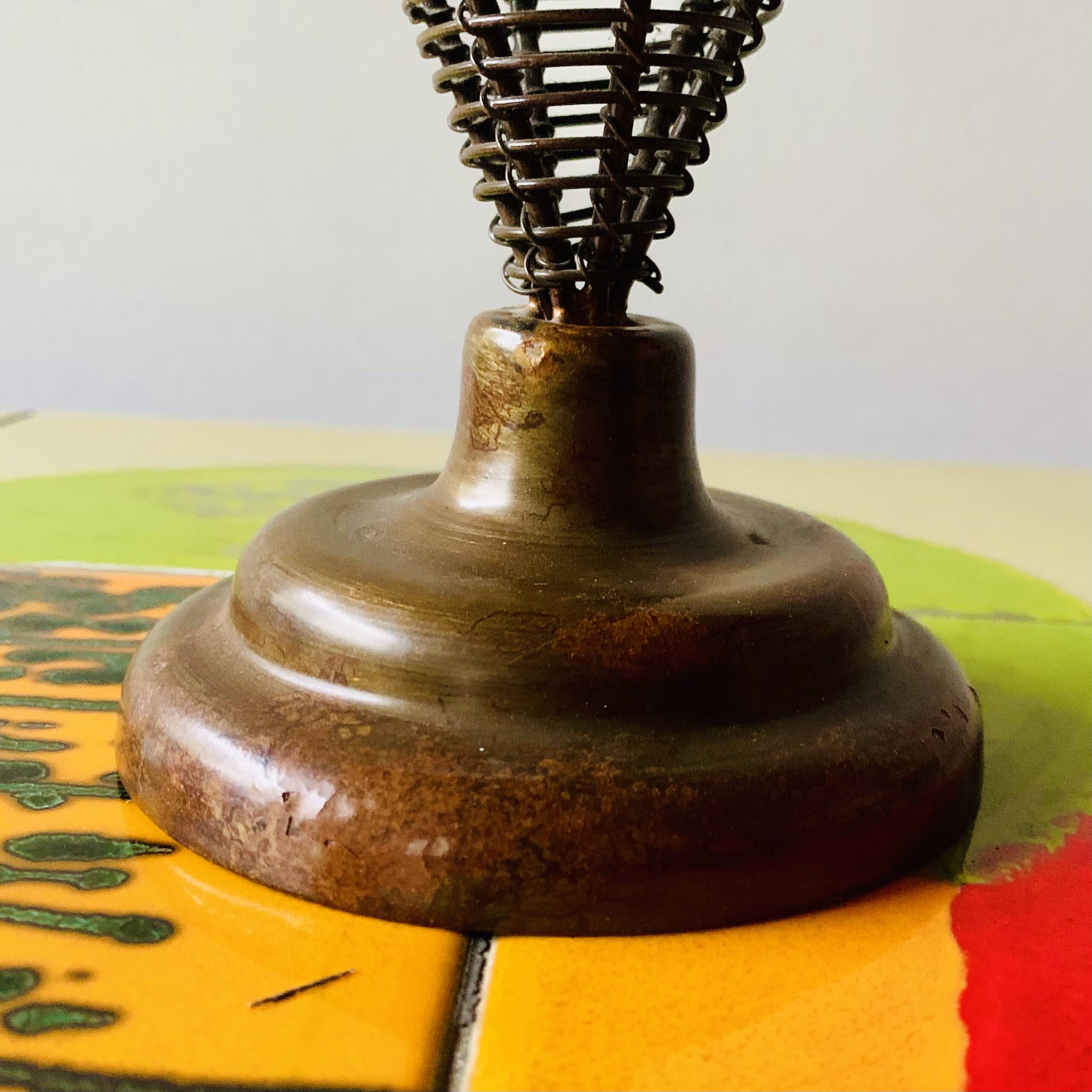 Old decorative wire vase