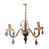 3-spoke brass chandelier