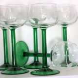 6 screen-printed Alsace wine glasses in very good condition