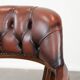 Brown cowhide leather Chesterfield desk/dining/side chair in English style