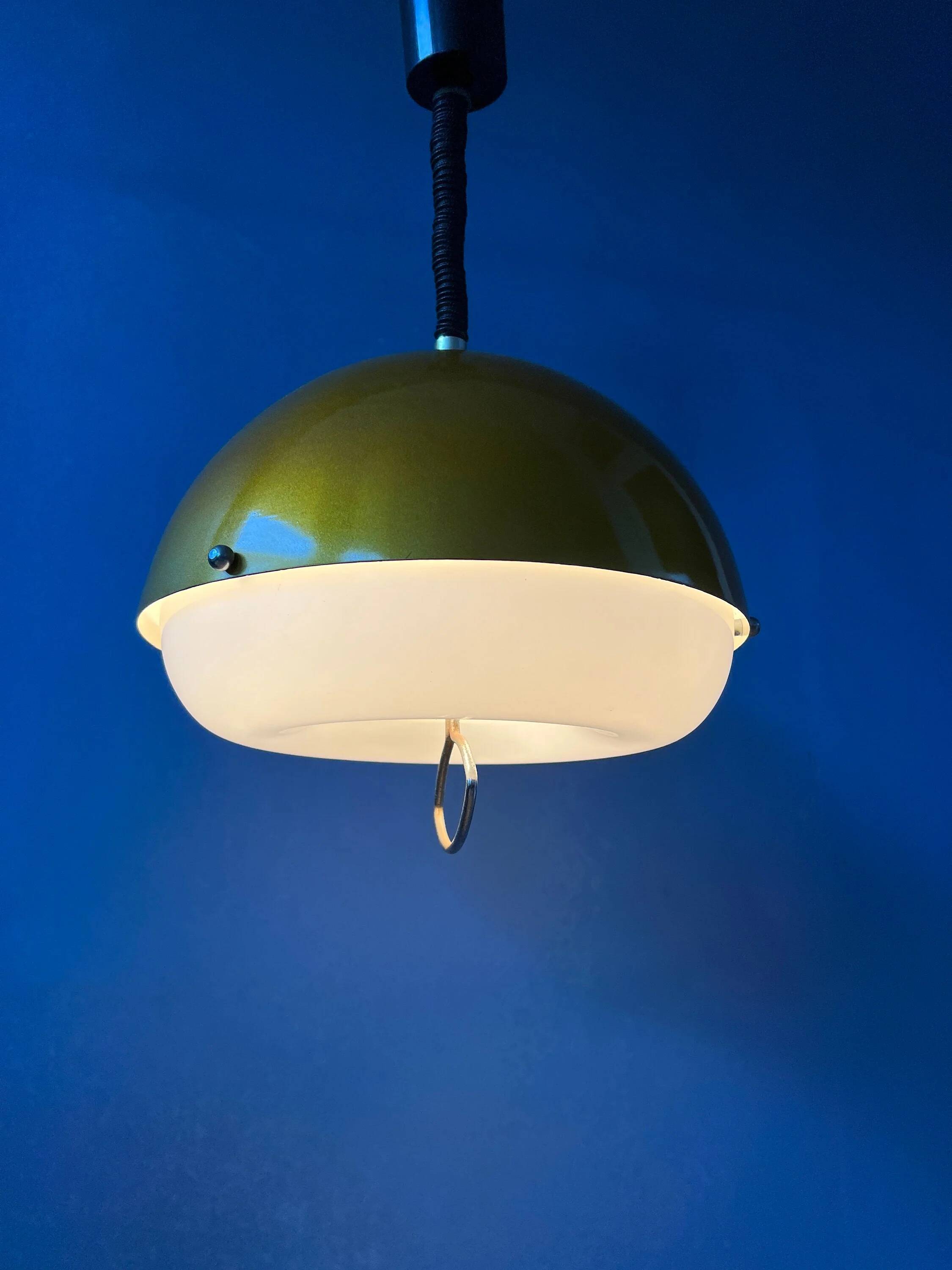 Mid-Century gold glitter suspension - Space Age pendant lamp - metallic moon light fixture