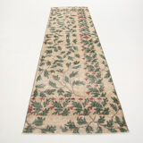 2x9 Vintage Floral Runner Rug, 77x271Cm
