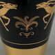 Vase in opaline or opaline glass 1960 decor golden antelopes