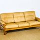 Complete camel leather lounge set from the 1960s.