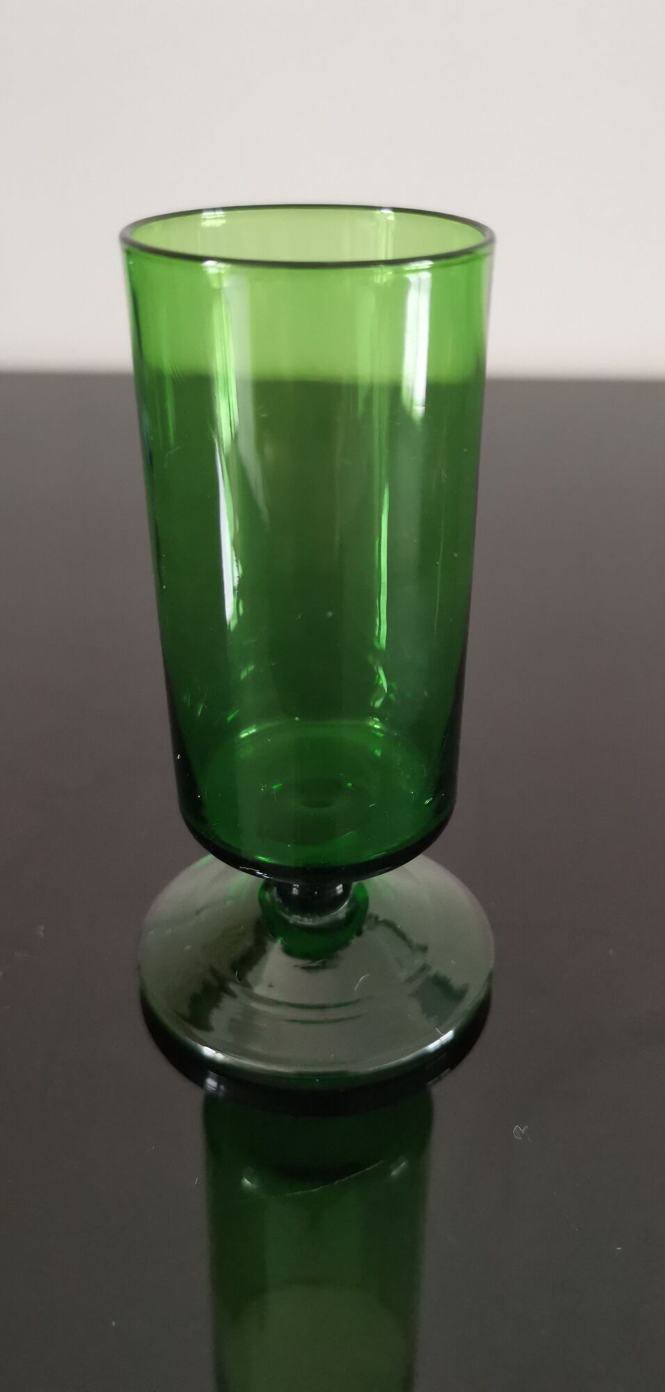 Set of 6 old liquor glasses on mismatched feet