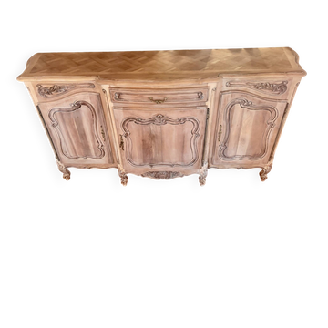 Antique grand buffet in solid oak – Louis XV style – Bleached wood –
