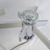 Pair of vintage Italian chrome and glass wall lights, 1960s Sciolari.